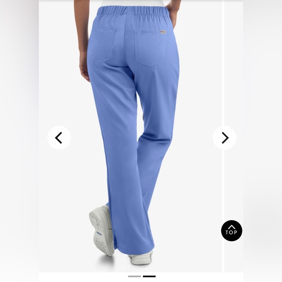 Grey’s Anatomy by Barco Ceil Blue XS Riley Set.Mock wrap V-Neck Scrubs Top&Pants - Picture 6 of 11